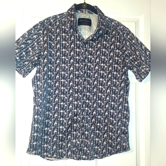 Robert Graham Modern Americana Camp Shirt Size Medium Tailored Fit Black - Picture 1 of 10
